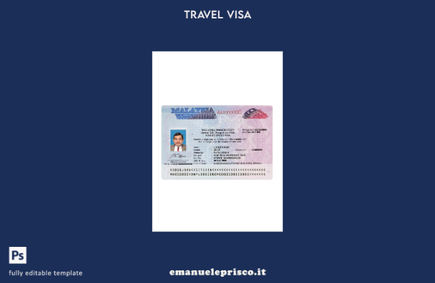 modello di visto di viaggio per la Malesia in stile verificato